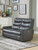 Bosa - Leather Power Reclining Loveseat - Charcoal