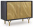 Tayner - Accent Cabinet - Black / Gold Finish