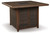 Paradise Trail - Square Bar Table w/Fire Pit - Medium Brown