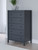 Simmenfort - Five Drawer Chest - Navy Blue
