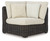 Kimora - Corner With Cushion - Beige / Dark Brown