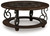 Frallyn - Round Cocktail Table - Dark Brown