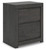 Fraluna - Two Drawer Night Stand - Charcoal