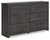 Hollivern - Six Drawer Dresser - Dark Gray