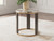 Jazmore - Round End Table - Brown / Brass Finish