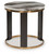 Jazmore - Round End Table - Brown / Brass Finish