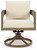 Serene Bay - Swivel Chair With Cushion (Set of 2) - Dark Brown / White