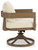 Serene Bay - Swivel Chair With Cushion (Set of 2) - Dark Brown / White