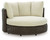 Kimora - Swivel Lounge Chair With Cushion - Beige / Dark Brown
