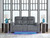 Studio Cave - Power Reclining Loveseat with Console - Steel