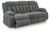 Observation - Reclining Power Sofa With Drop Down Table - Steel