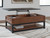 Kallari - Lift Top Cocktail Table - Warm Brown / Black