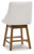 Cabalynn - Upholstered Swivel Barstool (Set of 2) - Oatmeal / Light Brown