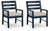 East Beach - Arm Chair With Cushion (Set of 2) - Blue