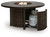 Monterey Point - Round Fire Pit Table - Dark Brown