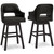 Tallenger - Tall UPH Swivel Barstool(Set of 2) - Black / Dark Brown