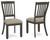 Tyler Creek - Dining UPH Side Chair (Set of 2) - Slatback - Black / Grayish Brown