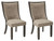 Tyler Creek - Dining UPH Side Chair (Set of 2) - Framed Back - Black / Grayish Brown
