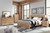 Hyanna - 7 Pc. - Dresser, Mirror, Chest, King Panel Bed with Footboard Storage - Tan