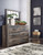 Drystan - 6 Pc. - Dresser, Mirror, Chest, King Panel Headboard, Nightstand, Bed Frame - Dark Gray