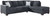 Altari - Right Arm Facing Corner Chaise With Sleeper 2 Pc Sectional - Slate