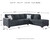 Altari - Right Arm Facing Corner Chaise With Sleeper 2 Pc Sectional - Slate