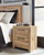 Hyanna - 9 Pc. - Dresser, Mirror, King Panel Bed with 6 Storage Drawers, 2 Nightstands - Tan