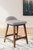 Lyncott - Upholstered Barstool (Set of 2) - Light Gray / Brown