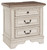 Realyn - Three Drawer Night Stand - White / Brown / Beige