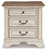 Realyn - Three Drawer Night Stand - White / Brown / Beige