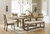 Cabalynn - 6 Pc. - Dining Room Table, 4 Side Chairs, Bench -  Oatmeal / Light Brown