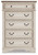 Realyn - Five Drawer Chest - White / Brown / Beige