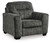 Lonoke - 2 Pc. - Chair And A Half, Ottoman - Gunmetal