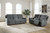 Barnsana - 2 Pc. - Power Reclining Sofa, Power Reclining Loveseat - Gravel