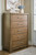 Cabalynn - 5 Pc. - Dresser, Mirror, Chest, Queen Upholstered Bed - Light Brown