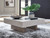 Jorlaina - Square Cocktail Table With Faux Cement Top - Light Grayish Brown