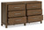 Cabalynn - 6 Pc. - Dresser, Mirror, California King Panel Bed With Storage - Light Brown