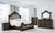 Maylee - 7 Pc. - Dresser, Mirror, California King Upholstered Bed, 2 Nightstands - Dark Brown