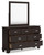 Covetown - 7 Pc. - Dresser, Mirror, Chest, Queen Panel Bed, 2 Nightstands - Dark Brown