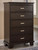 Covetown - 7 Pc. - Dresser, Mirror, Chest, Full Panel Bed, 2 Nightstands - Dark Brown