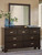 Covetown - 4 Pc. - Dresser, Mirror, California King Panel Bed - Dark Brown
