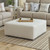 Searsport - Castered Cocktail Ottoman - Cement / Tan