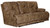 Voyager - Fabric Lay Flat Reclining Sofa With 3 Recliners And Drop Down Table - Brandy