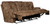 Voyager - Fabric Lay Flat Reclining Sofa With 3 Recliners And Drop Down Table - Brandy