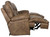 Voyager - Fabric Lay Flat Reclining Sofa With 3 Recliners And Drop Down Table - Brandy