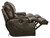 Wembley - Italian Leather Match Lay Flat Reclining Console Loveseat - Steel