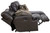Como - 3 Piece Italian Leather Match Manual Reclining Sofa / Chaise With 1 Reclining Seat And RSF Chaise - Chocolate