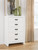 Binterglen - 5 Pc. - Dresser, Mirror, Chest, Twin Panel Bed - White
