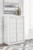 Chalanna - 6 Pc. - Dresser, Mirror, Chest, California King Upholstered Storage Bed - White
