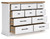 Ashbryn - 6 Pc. - Dresser, Mirror, Chest, California King Panel Storage Bed - White / Natural